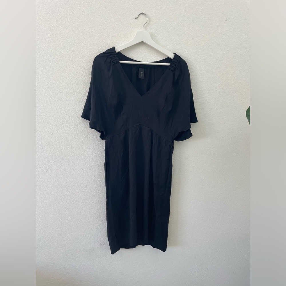 ZERO‎ + MARIA CORNEJO Size 6 Black Rayon Cupro Dress